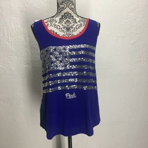 Victoria's Secret Pink american flag sequin tank